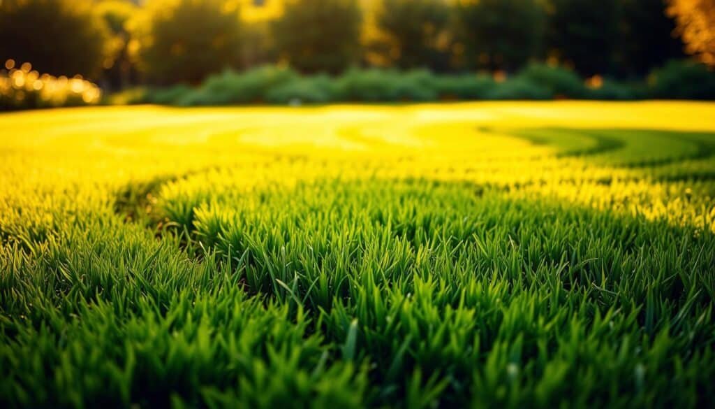 A lush, verdant lawn with intricate mowing patterns, illuminated by warm, golden sunlight. The foreground features neatly trimmed grass, its blades arranged in parallel lines, creating a visually striking, symmetrical design. In the middle ground, the patterns transition into a more organic, swirling layout, showcasing the skilled maneuvering of the lawn mower. The background blends soft, out-of-focus greenery, creating a sense of depth and tranquility. The image conveys a well-maintained, meticulously cared-for lawn, highlighting the attention to detail and best practices for achieving an immaculate, aesthetically pleasing outcome. A lush, verdant lawn with intricate mowing patterns, illuminated by warm, golden sunlight. The foreground features neatly trimmed grass, its blades arranged in parallel lines, creating a visually striking, symmetrical design. In the middle ground, the patterns transition into a more organic, swirling layout, showcasing the skilled maneuvering of the lawn mower. The background blends soft, out-of-focus greenery, creating a sense of depth and tranquility. The image conveys a well-maintained, meticulously cared-for lawn, highlighting the attention to detail and best practices for achieving an immaculate, aesthetically pleasing outcome.