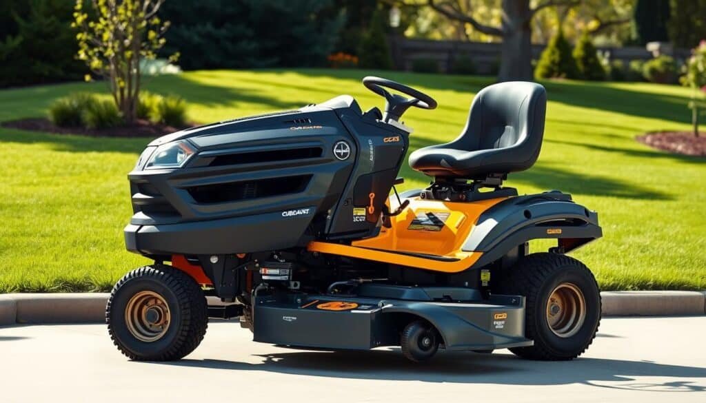 Generate an image of the Cub Cadet CC30 riding lawn mower Generate an image of the Cub Cadet CC30 riding lawn mower