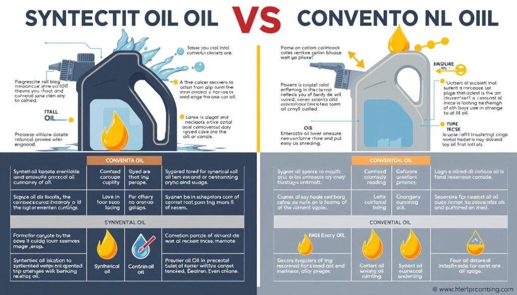 Image comparing synthetic and conventional oil