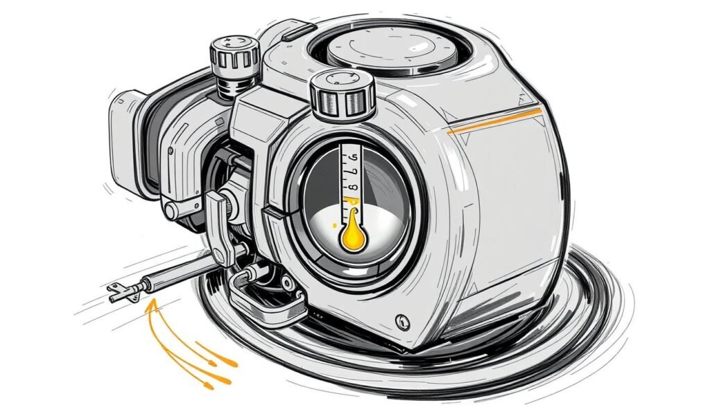 Image of a 4-cycle lawn mower oil reservoir