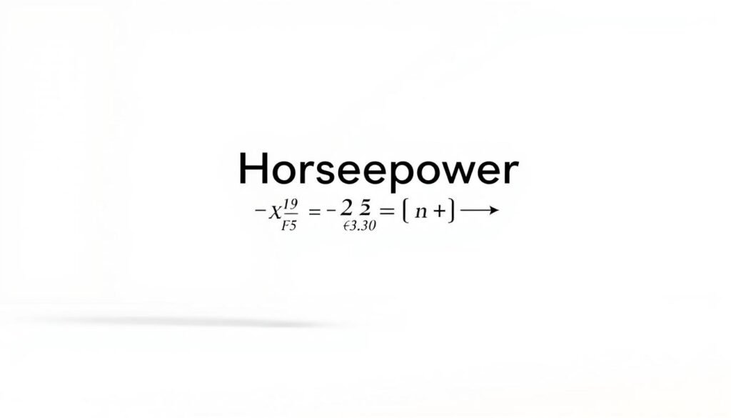 A technical blueprint-style illustration depicting a clear, detailed "horsepower calculation formula" with variables and mathematical symbols floating in a well-lit, three-dimensional space. The formula should be the focal point, surrounded by a minimalist white or light gray background that showcases the formula's intricate structure. Use a clean, technical font and crisp linework to convey an authoritative, educational tone suitable for an instructional article on engine power. A technical blueprint-style illustration depicting a clear, detailed "horsepower calculation formula" with variables and mathematical symbols floating in a well-lit, three-dimensional space. The formula should be the focal point, surrounded by a minimalist white or light gray background that showcases the formula's intricate structure. Use a clean, technical font and crisp linework to convey an authoritative, educational tone suitable for an instructional article on engine power.